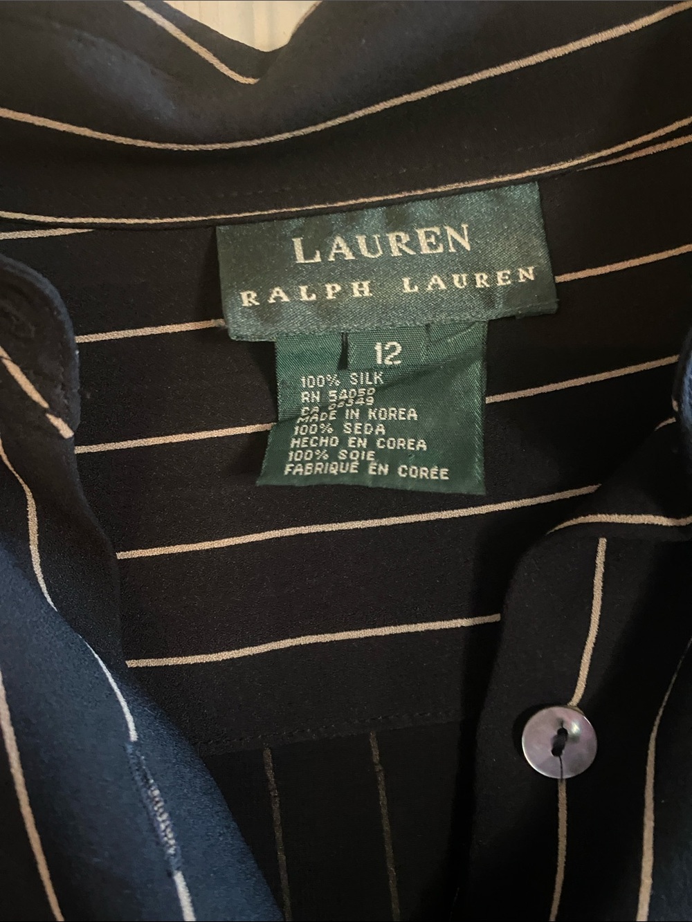 Lauren Ralph Lauren black and White Pinstripe Long-Sleeve Shirt Dress - Picture 2 of 5
